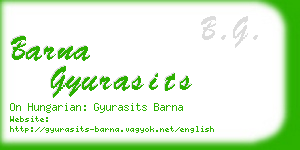 barna gyurasits business card